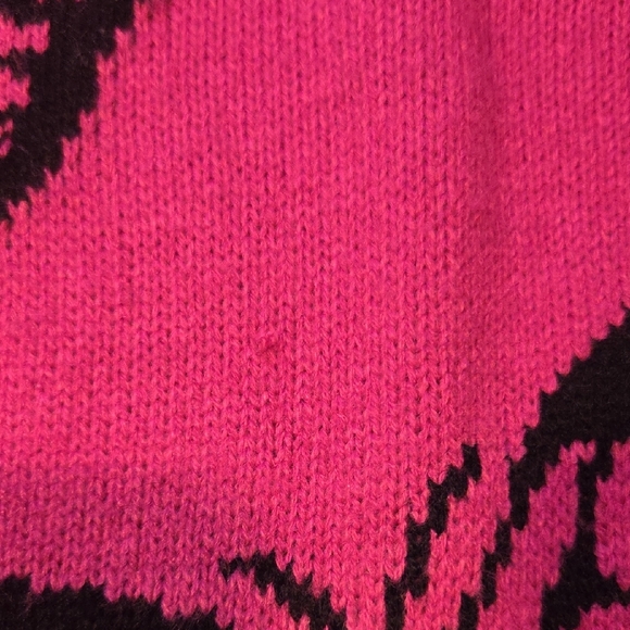 Pink Cardigan with Black Butterfly Design - Picture 4 of 4